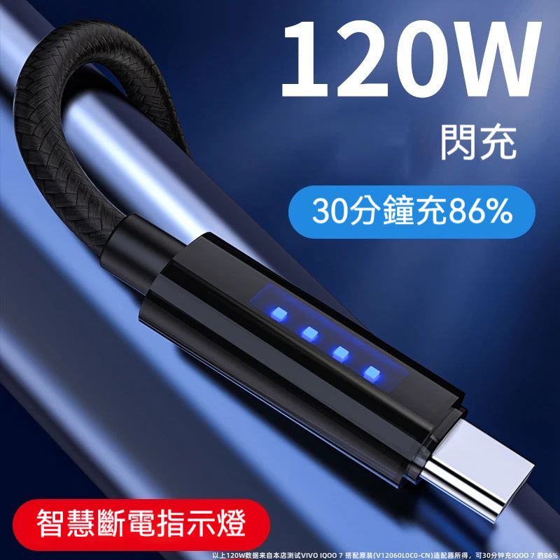 120W 智能斷電 · 數據線⚡【🔋保護電池健康】