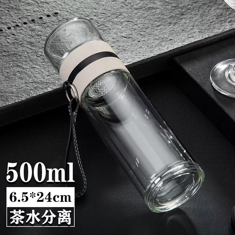 【分離泡茶杯】500ml高硼矽玻璃 🔥