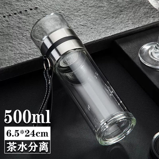 【分離泡茶杯】500ml高硼矽玻璃 🔥