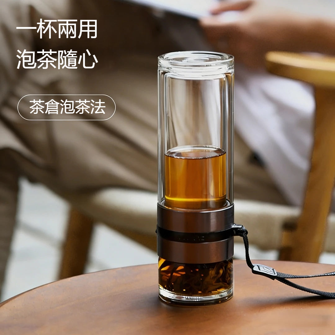 【分離泡茶杯】500ml高硼矽玻璃 🔥